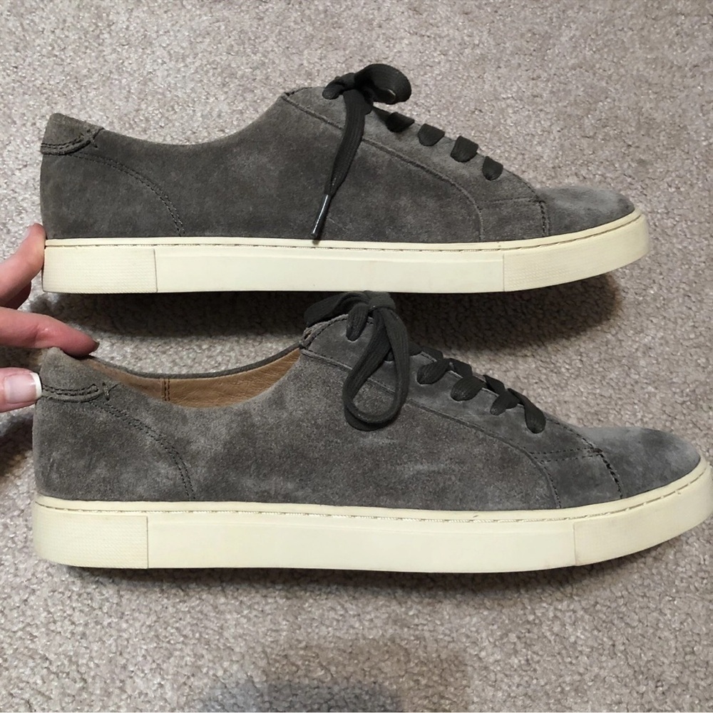 Frye Women's Ivy Low Lace Fashion Sneakers dark brown suede sz.10 - Picture 2 of 5